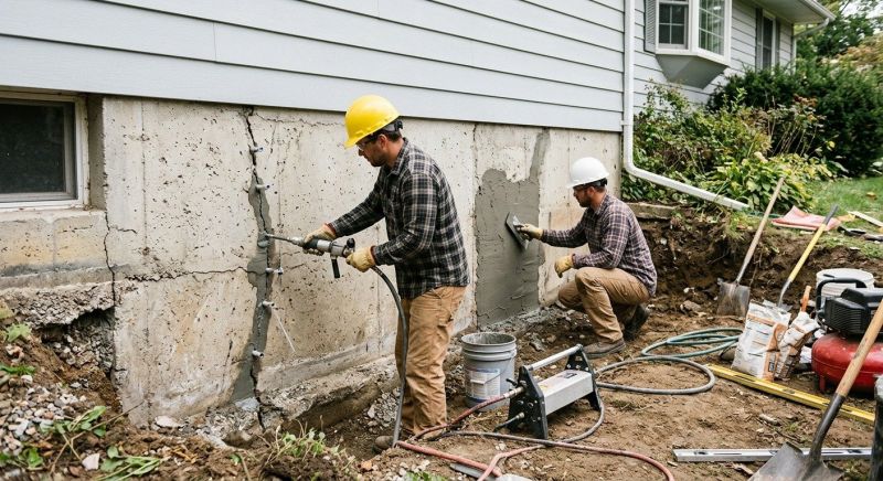 Cracked Foundation Repair in Ansted, WV